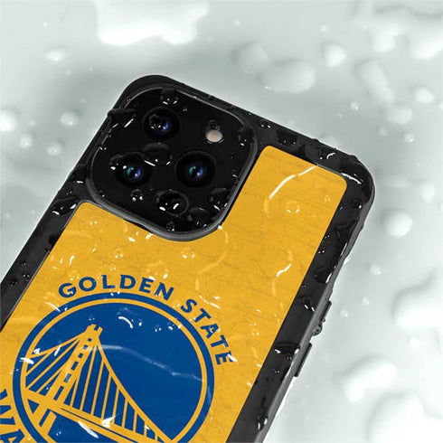 NBA Golden State Warriors Distressed iPhone 15 Pro Waterproof Case