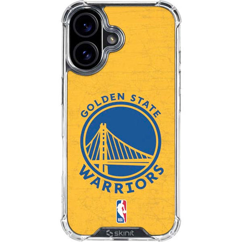 NBA Golden State Warriors Distressed iPhone 16 Clear Case