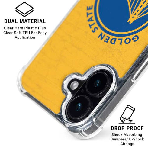 NBA Golden State Warriors Distressed iPhone 16 Plus MagSafe Case