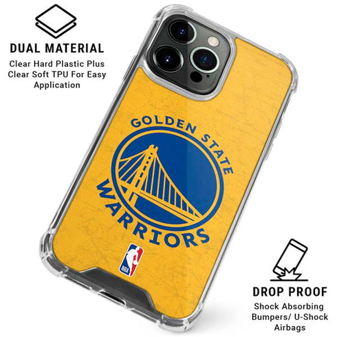 NBA Golden State Warriors Distressed iPhone 16 Pro Clear Case