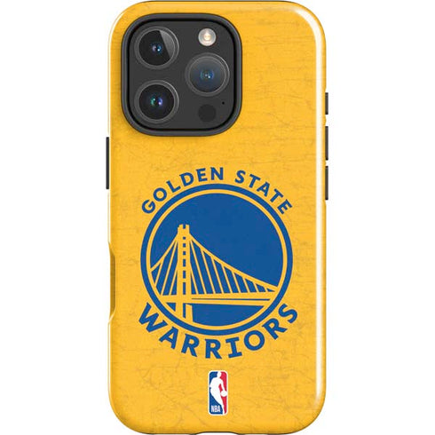 NBA Golden State Warriors Distressed iPhone 16 Pro Max Impact Case