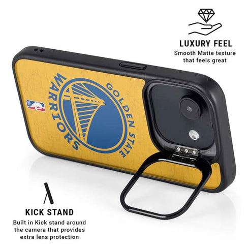 NBA Golden State Warriors Distressed iPhone 16e Kickstand Case