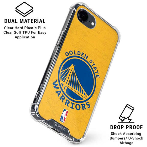 NBA Golden State Warriors Distressed iPhone 16e Clear Case