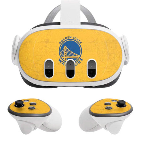 NBA Golden State Warriors Distressed Meta Quest 3 Skin