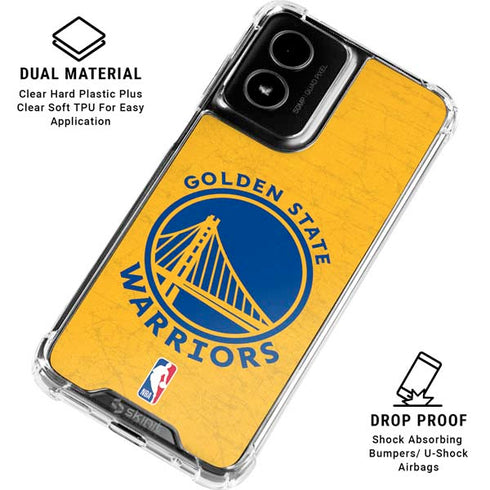 NBA Golden State Warriors Distressed Moto G Power 5G (2024) Clear Case