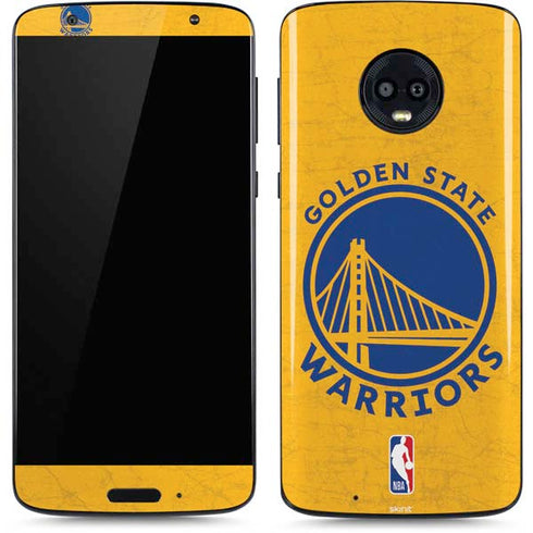 NBA Golden State Warriors Distressed Moto G6 Skin