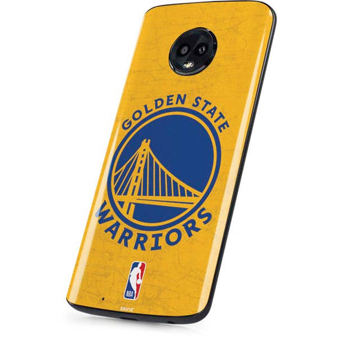 NBA Golden State Warriors Distressed Moto G6 Skin