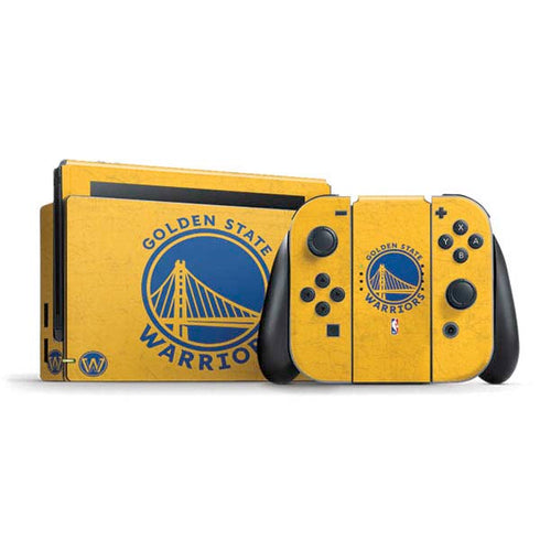 NBA Golden State Warriors Distressed Nintendo Switch Bundle Skin