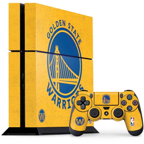 NBA Golden State Warriors Distressed PS4 Console and Controller Bundle Skin