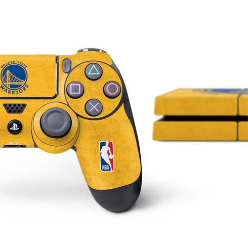 NBA Golden State Warriors Distressed PS4 Console and Controller Bundle Skin
