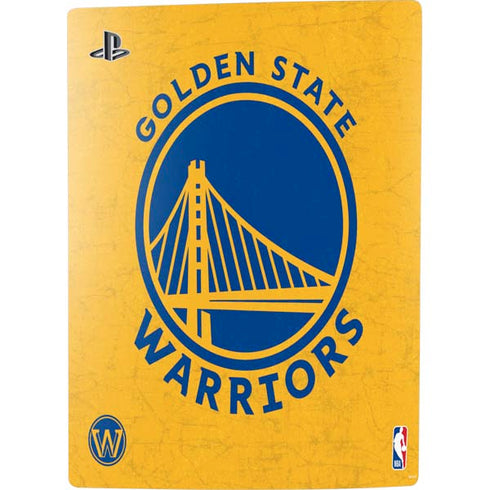 NBA Golden State Warriors Distressed PS5 Console Skin