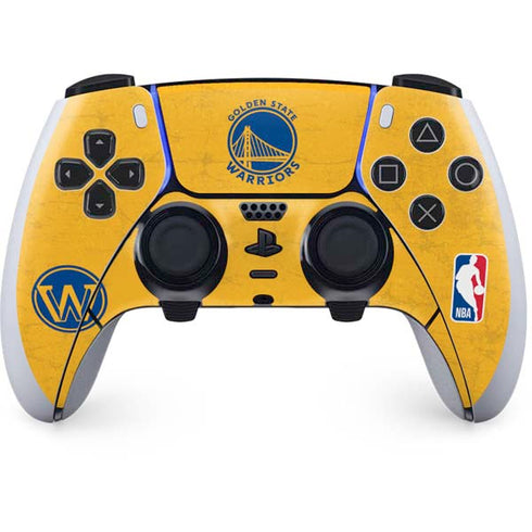 NBA Golden State Warriors Distressed PS5 DualSense Edge Pro Controller Skin
