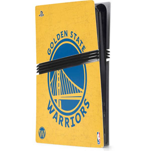 NBA Golden State Warriors Distressed PS5 Pro Console Skin