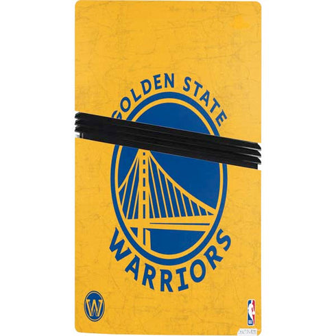 NBA Golden State Warriors Distressed PS5 Pro Console Skin