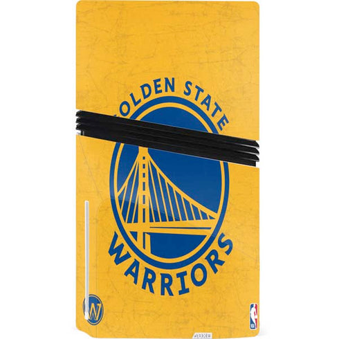 NBA Golden State Warriors Distressed PS5 Pro Disk Console Skin