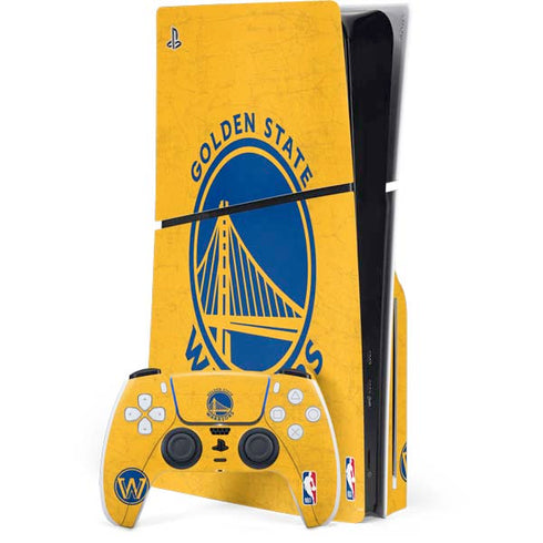 NBA Golden State Warriors Distressed PlayStation PS5 Skins