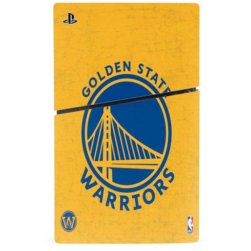 NBA Golden State Warriors Distressed PS5 Slim Digital Edition Bundle Skin