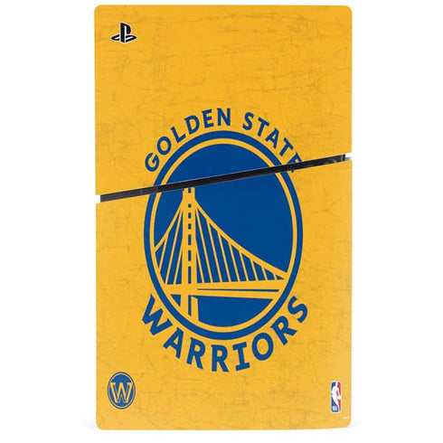 NBA Golden State Warriors Distressed PS5 Slim Digital Edition Console Skin