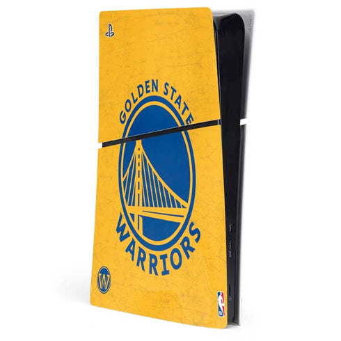 NBA Golden State Warriors Distressed PS5 Slim Digital Edition Console Skin