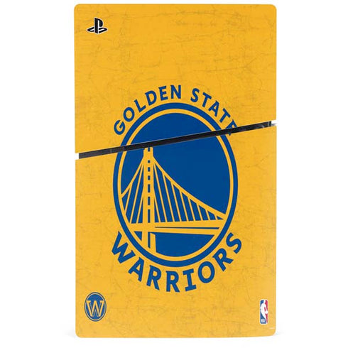 NBA Golden State Warriors Distressed PS5 Slim Digital Edition Console Skin