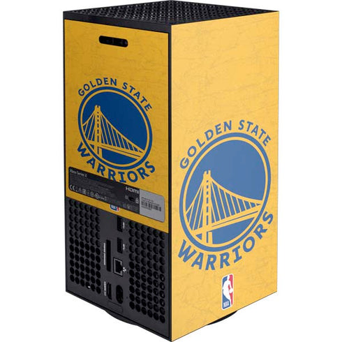 NBA Golden State Warriors Distressed Xbox Series X Console Skin