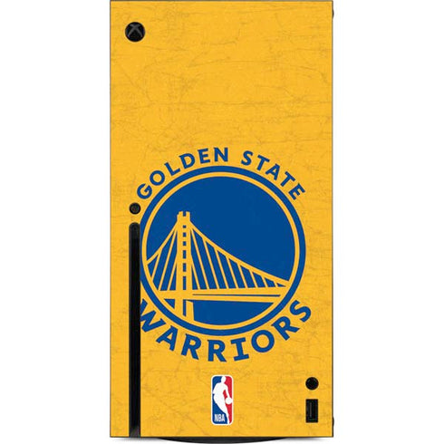 NBA Golden State Warriors Distressed Xbox Series X Console Skin