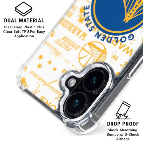 NBA Golden State Warriors Historic Blast iPhone 16 Plus Clear Case