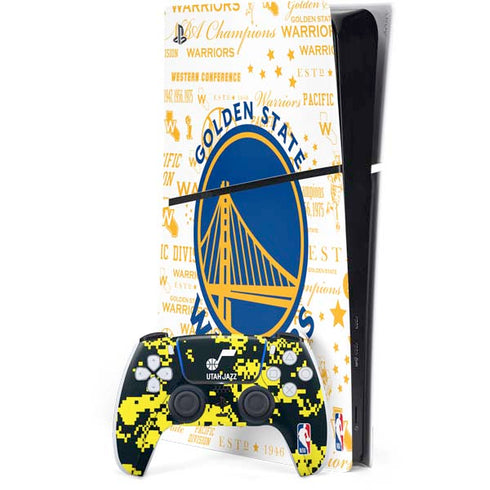 NBA Golden State Warriors Historic Blast PS5 Slim Digital Edition Bundle Skin