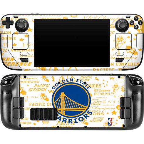 NBA Golden State Warriors Historic Blast Steam Deck Handheld Gaming Computer OLED Skin