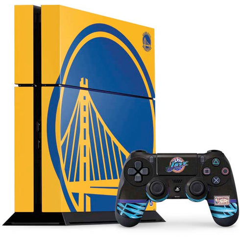 NBA Golden State Warriors Large Logo PS4 Console and Controller Bundle Skin