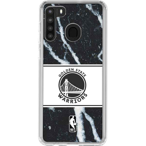 NBA Golden State Warriors Marble Galaxy A21 Clear Case