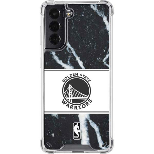 NBA Golden State Warriors Marble Galaxy S21 5G Clear Case