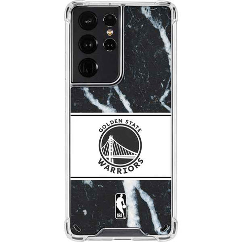 NBA Golden State Warriors Marble Galaxy S21 Ultra 5G Clear Case