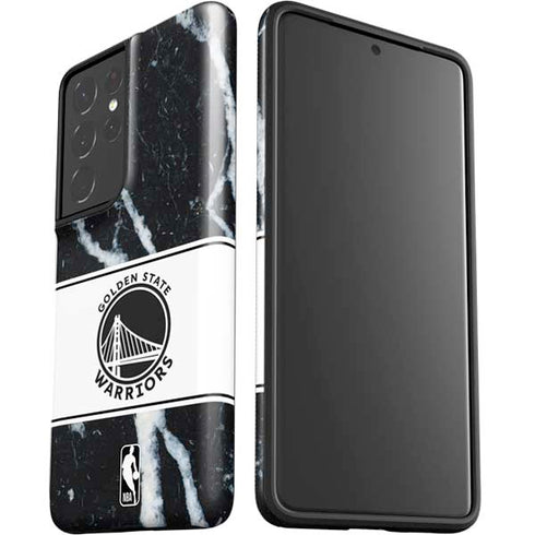 NBA Golden State Warriors Marble Galaxy S21 Ultra 5G Pro Case