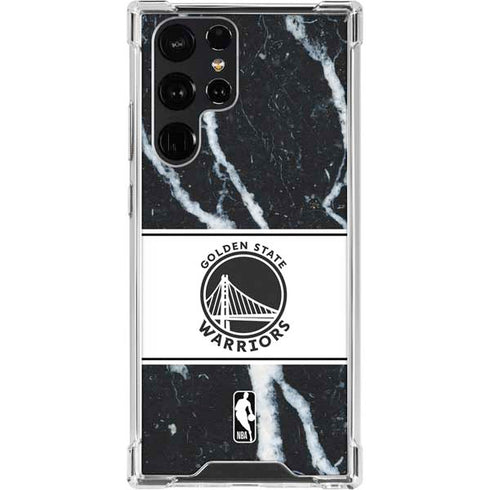 NBA Golden State Warriors Marble Galaxy S22 Ultra Clear Case