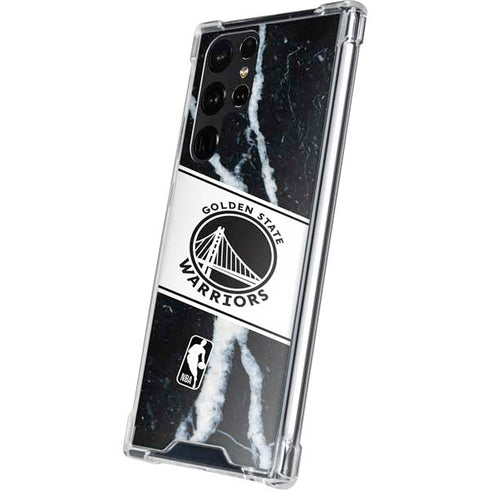 NBA Golden State Warriors Marble Galaxy S22 Ultra Clear Case