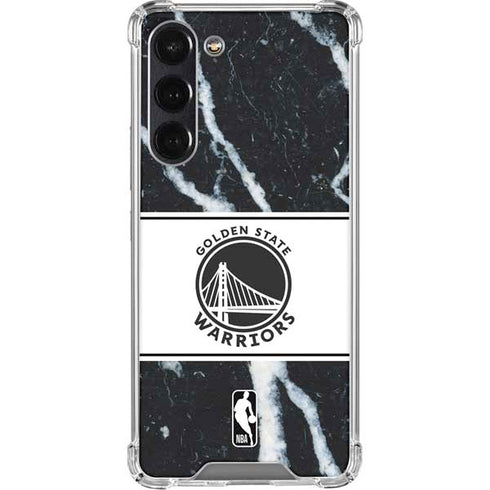 NBA Golden State Warriors Marble Galaxy S23 Plus Clear Case