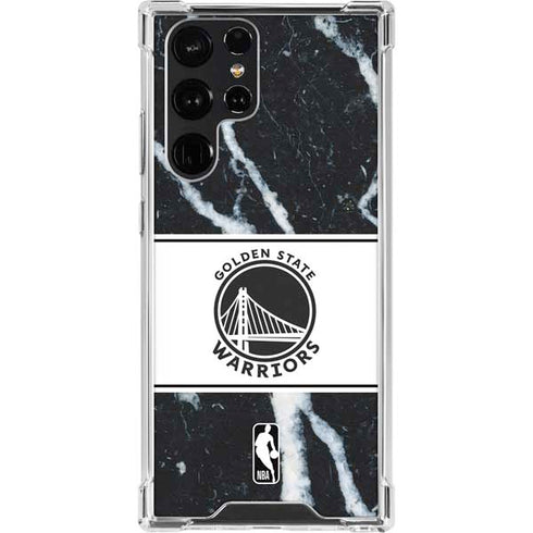 NBA Golden State Warriors Marble Galaxy S23 Ultra Clear Case
