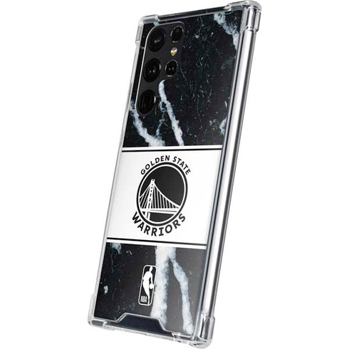 NBA Golden State Warriors Marble Galaxy S23 Ultra Clear Case