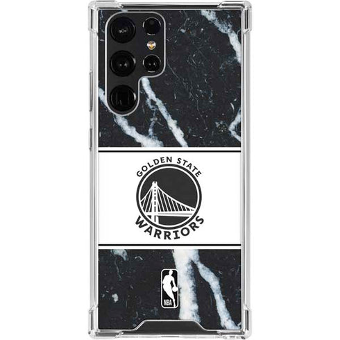 NBA Golden State Warriors Marble Galaxy S24 Ultra Clear Case