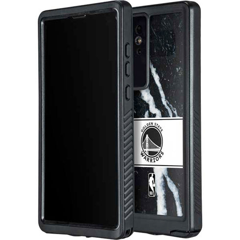 NBA Golden State Warriors Marble Galaxy S24 Ultra Waterproof Case