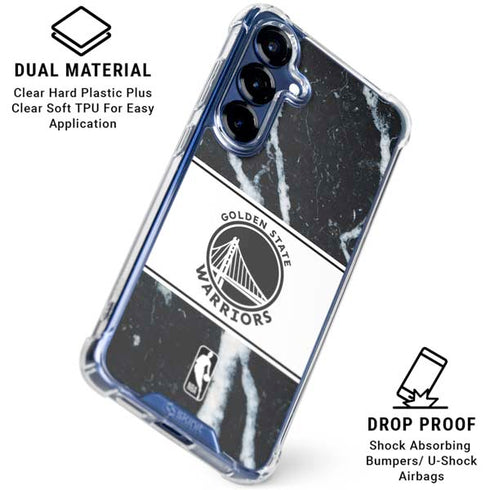 NBA Golden State Warriors Marble Galaxy S25 Plus Clear Case