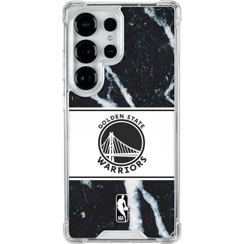 NBA Golden State Warriors Marble Galaxy S25 Ultra Clear Case