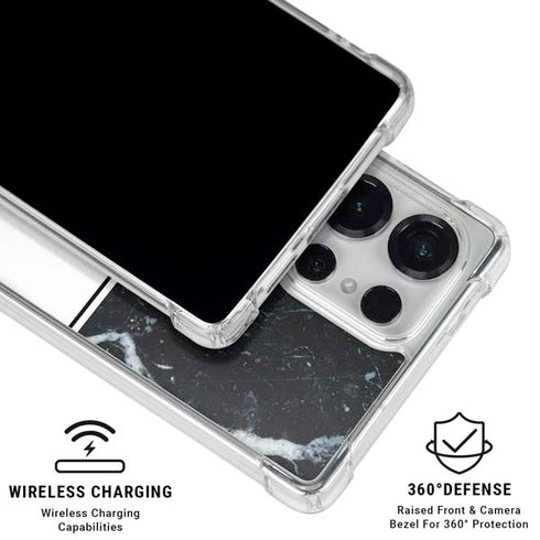 NBA Golden State Warriors Marble Galaxy S25 Ultra Clear Case