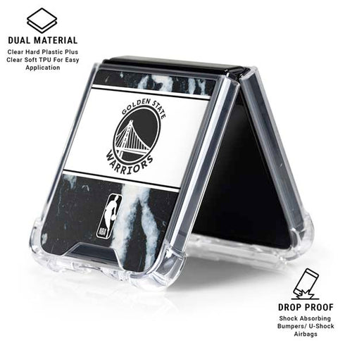 NBA Golden State Warriors Marble Galaxy Z Flip6 Clear Case