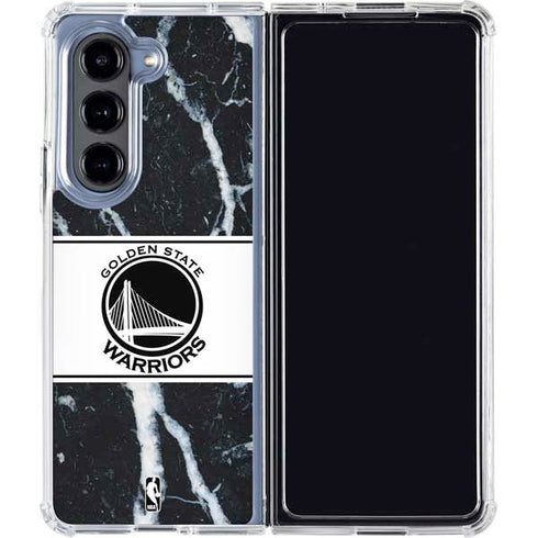 NBA Golden State Warriors Marble Galaxy Z Fold5 5G Clear Case