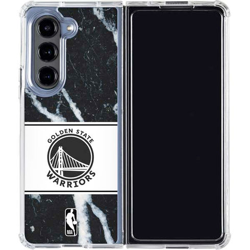 NBA Golden State Warriors Marble Galaxy Z Fold5 5G Clear Case