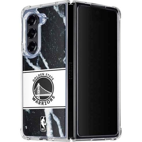 NBA Golden State Warriors Marble Galaxy Z Fold5 5G Clear Case