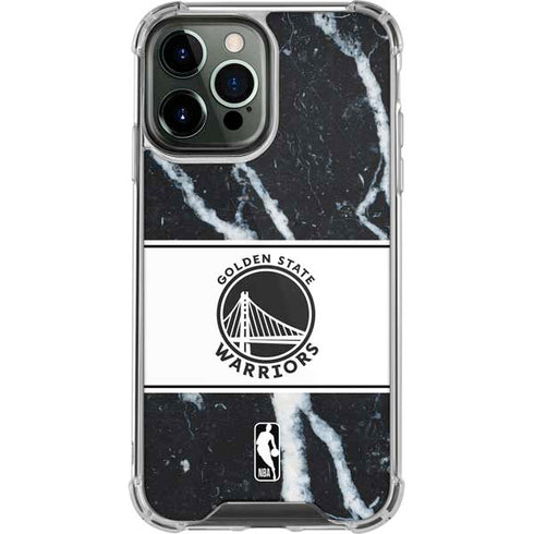 NBA Golden State Warriors Marble iPhone 14 Pro Max Clear Case