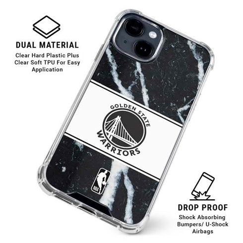 NBA Golden State Warriors Marble iPhone 15 Clear Case
